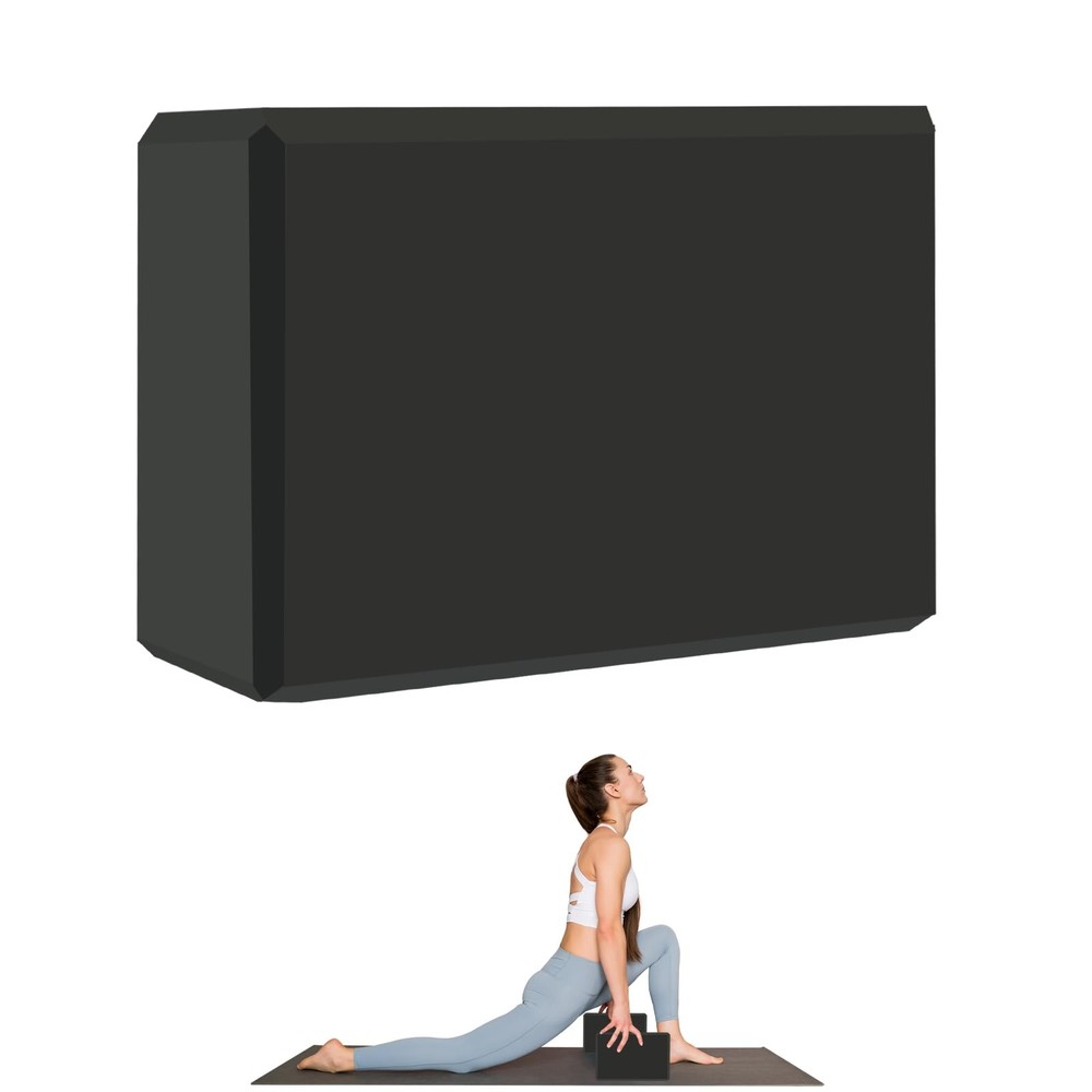 MBHKRRS 9″x6″x3″ Yoga Blocks, Soft Non-Slip Surface 9″x6″x3″, black-1 Pack