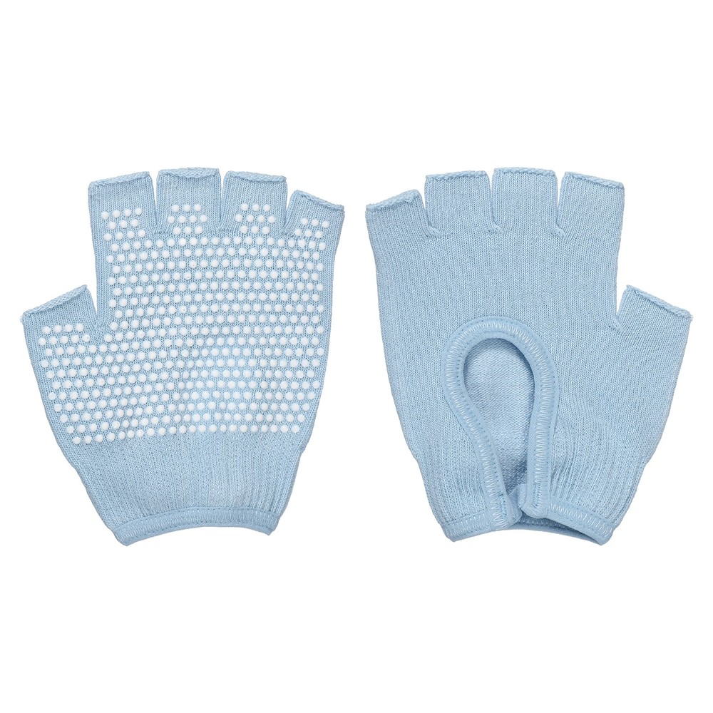 Yoga Gloves Non Slip Fingerless Pilates Gloves Blue