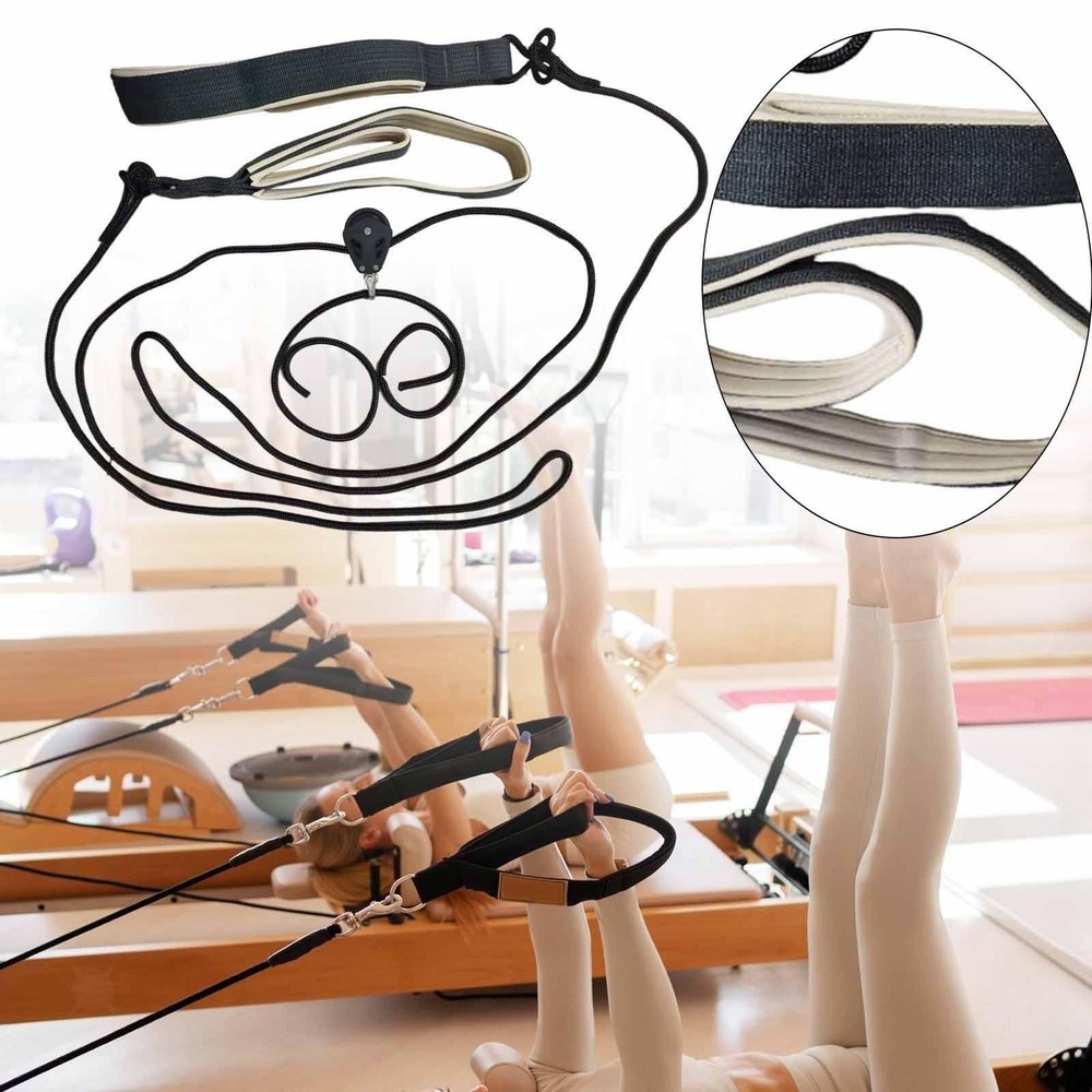 Pilates Reformer Pull Ropes Double Loop Straps for Balance Home Studio Use