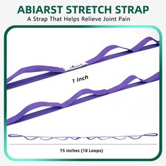 Stretching Strap Yoga Straps for Physical Therapy, 10 Loops NonElastic Stretc…