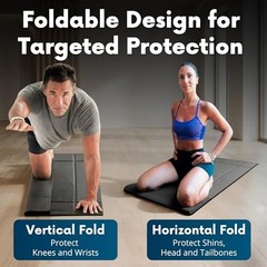 Foldable Yoga Mat Thick, in 6 Combinations; Greater Support and Protection for