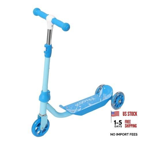 Blue Princess 3-Wheel Scooter for Kids 2-5 – Light Up with Blue