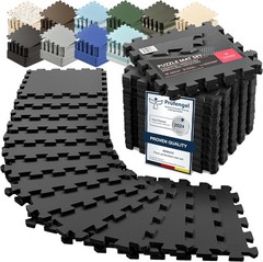 bemaxx Gym Mats 12.6″L x 12.6″W x 0.4″Th, Anthracite | 18 Tiles | 18 Sq Ft