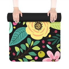 Botanical Garden Rubber Yoga Mat, Non-Slip Exercise Mat for Fitness