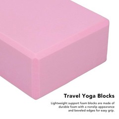 Pink Yoga Block, Foam 2 Pack Foam Travel Yoga Pilates Blocks Stabilit?t Slip…