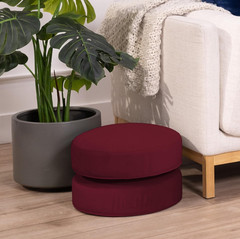 FDP Overstuffed 16 inch Round Velvety & Vinyl Floor Cushion