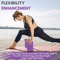MBHKRRS 9″x6″x3″ Yoga Blocks, Soft Non-Slip Surface 9″x6″x3″, Purple-1 Pack