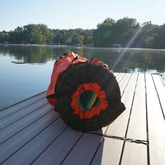 Aqua Lily Pad Storage Bag, Nylon Carry Bag for Water Mats Up to 18 Feet, Orange