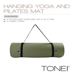 Hanging Yoga Mat, Pilates Mat, Exercise Mat for Home Workouts with Carry Stra…
