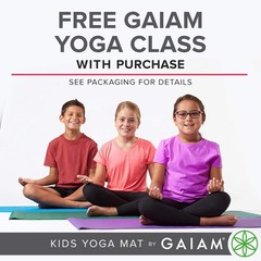 Gaiam Kids Yoga Mat 60×24 Non Slip Exercise Play Mat 3mm Thick for Toddlers