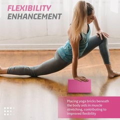 Yoga Blocks 2 Pack 3x6x9IN Foam Block Supportive Latex-with Stretch Band, Non…
