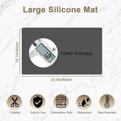 23.6″x15.7″(60cmx40cm) Large Silicone Mat for Kitchen Counter, Non-Slip Heat …