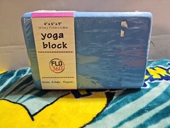 Flo Yoga Block – Baby Blue Design 4″ x 6″ x 9″ Fitness, New in Package