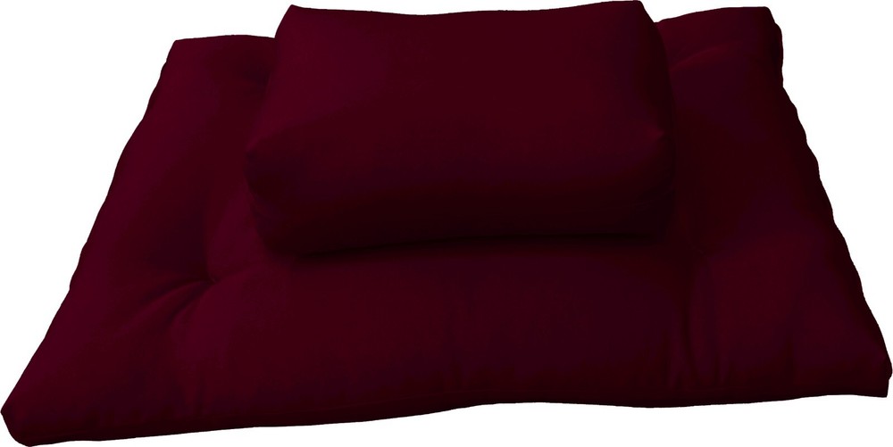 Zafu Zabuton Meditation Yoga Cotton Cushions, Sitting Kneeling Mats Burgundy
