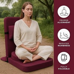 Relaxing Meditation Large Yoga Chair Buddha with Back Support Cushion