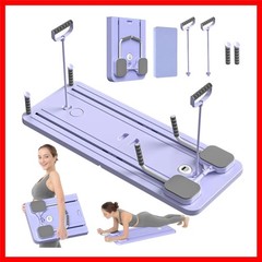 Multi-Purpose Foldable Pilates Reformer Board with Resistance Bands