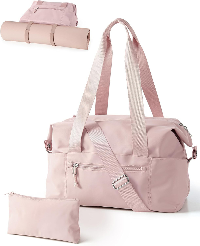 Small Gym Bag with Yoga Mat Holder, Wet Pocket and a Separate Pouch, Small Gym D