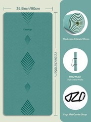 EaseUp Large yoga mat,73’x35.5’x0.4’,extra thick and wide,10mm pilates mat