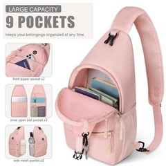 Crossbody Bags for Women Men Trendy Sling Bag Backpack Casual Chest Large Pink