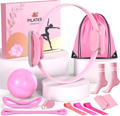 Pilates Equipment Set for Women, Pilates Ring and Ball Set with 15″ Magic Circle