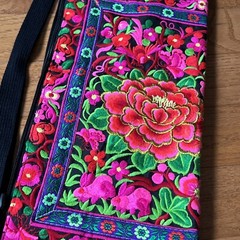 Embroidered Yoga Mat Carrier Boho Peruvian Bright Colors Lined High Quality Tote