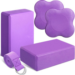 5 Pcs Yoga Blocks Knee Pads Yoga Strap Set Soft Premium Foam Blocks Accessories