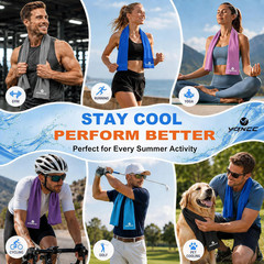 Cooling Towel Microfiber 47×12 Inches Ice Cool Neck Wrap Ready for Yoga Golf Gym
