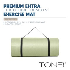 Tone Fitness Premium Extra Thick 1-Inch High Density 72″ X 24″ X 1″, Green