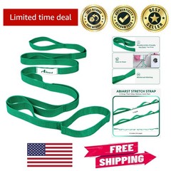 Modern Green Stretching Strap – 10 Loops for Optimal Flexibility and Health