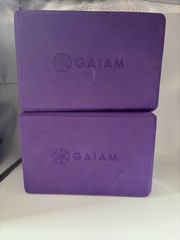 Gaiam Purple Yoga Blocks Set of 2 High Density Foam Exercise Pilates 9 X 6 X 4
