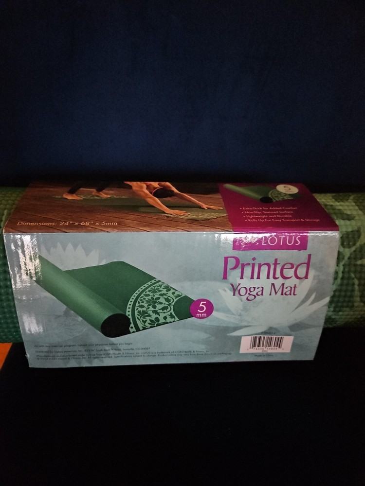 Lotus yoga mat new printed green