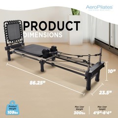 Aero Pilates Foldable Reformer Fitness Machine with Cardio Rebounder (Open Box)