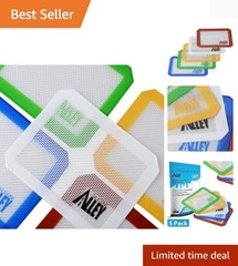 Non-stick Wax Mat Pad [5-Pack] / Silicone Nonstick Mat Small Rectangle 5″ x 4…