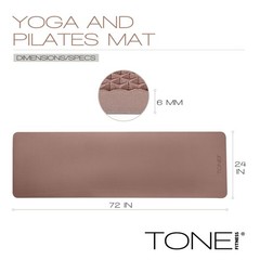 Yoga Mat 1/4″ Thick Non Slip Exercise & Pilates Mat for Home Workouts with Ca…