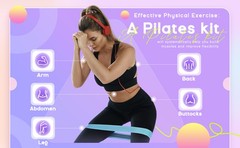 Pilates Equipment Kit for Home Workout Pilates Ring and Ball Set for Women 12”