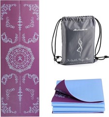 Avoalre Folding Yoga Mat, Eco-Friendly PVC Travel Yoga Mat Packable, Double S…