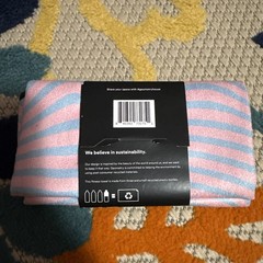 Geometry Pink & Blue Striped Absorbent Fitness Gym Towel 16″x30″~NEW!!!!