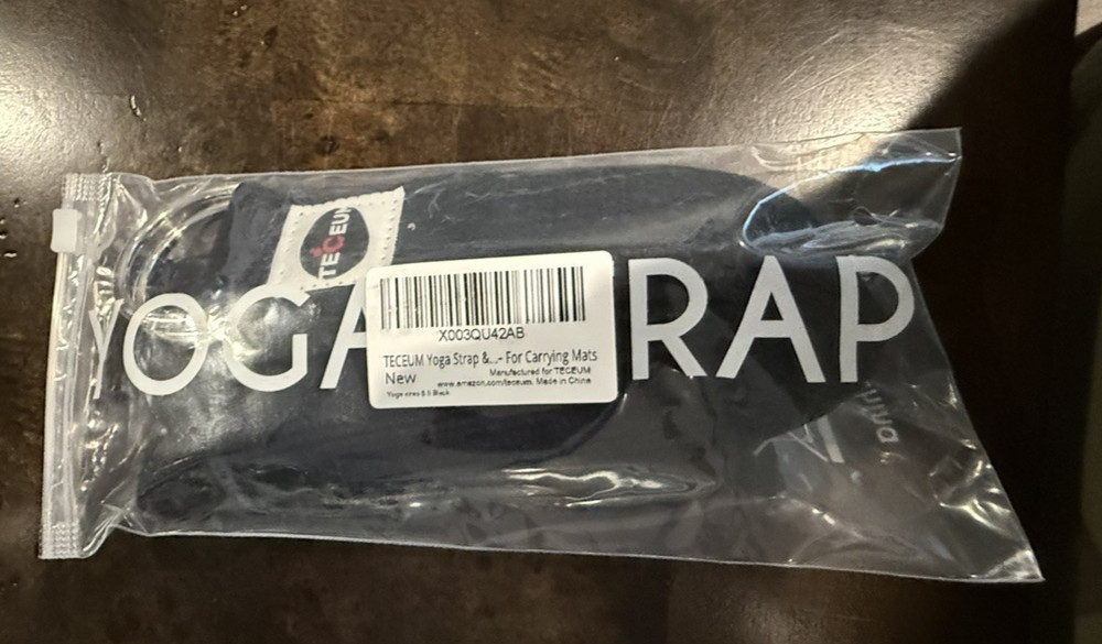 Yoga Strap Cotton Blend 6 ft black Adjustable Non-Slip Belt NEW