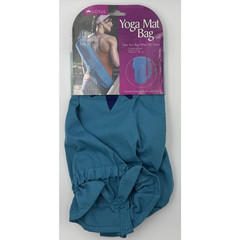 Lotus Yoga Mat Bag Carrier 28×6″ Teal Blue Geometric Drawstring Pocket New