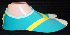 FITKICKS Live Well Foldable Classic Active Yoga Water Shoes LARGE Turquoise *EUC