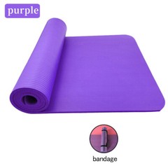 Thick Yoga Mat Carrying Strap Eco Friendly TPE Purple Non Slip 72″ x 24″