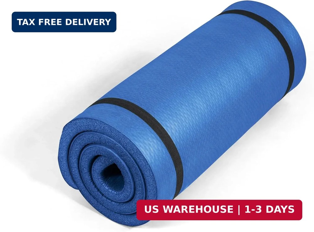Tone Fitness 1-Inch Thick Yoga Mat | High-Density, Non-slip Exercise Mat with Ca