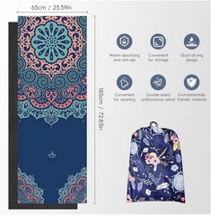 Yoga Mat Towel w Cooling Towel & Backpack 3-in-1 Travel Gym Portable Set Pilates