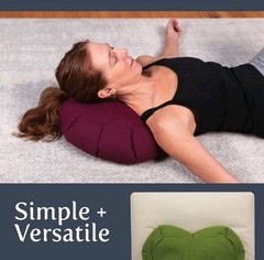 Meditation Cushion Buckwheat Husk Filled Crescent Floor Pillow Yoga Seat Zafu