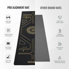 Yoga Mat Sleek Yoga mediation Strap Non-Slip Textured Extra Wide & 6MM black