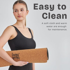 Lunayena Eco-Friendly Cork Yoga Mat – Non-Slip, 4mm Thick, 72″x24