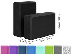 2 Yoga Blocks, Workout Fitness Bricks, Non Slip Handstand Support, Black