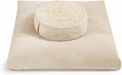 Ergonomic Zafu & Zabuton Meditation Cushion Set – Organic Velvet, Khaki