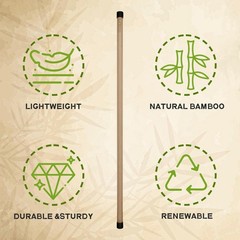 Ritfit 5Ft Natural Bamboo Yoga Stick Exercise Stick Stretching Stick Versatile
