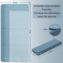 Foldable Thick Yoga Mat 10mm Non-Slip TPE, Extra Long 75×40, Easy Storage for Ho